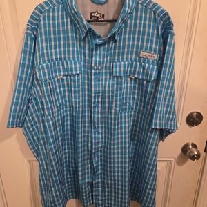 Habits Turquoise Plaid Men's Button Down Shirt‎
